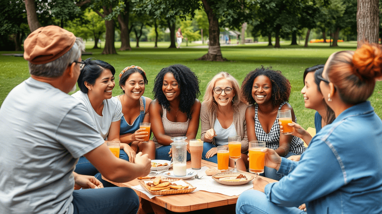 people make connections in the park